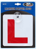 Learner Driver Emblem Sticker for Back Window, Red/White