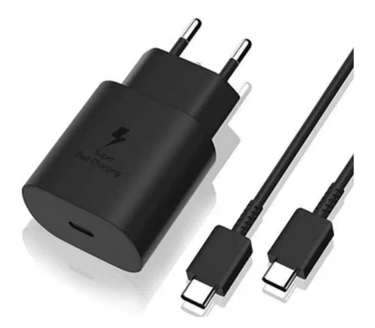 65W USB Type-C Super Fast Charger, Single Port, PD 3.0 Power Adapter with Cable, for USB-C Smartphones and Tablets, Black