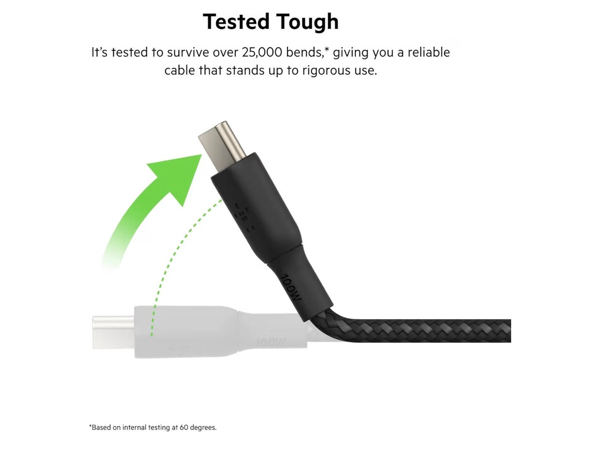 USB Type C to C Cable, Certified 2.0 USB C Charger Cable with Double Braided Nylon Exterior for iPhone 16, 15, iPad, MacBook, Galaxy, Pixel and More -2 m, black