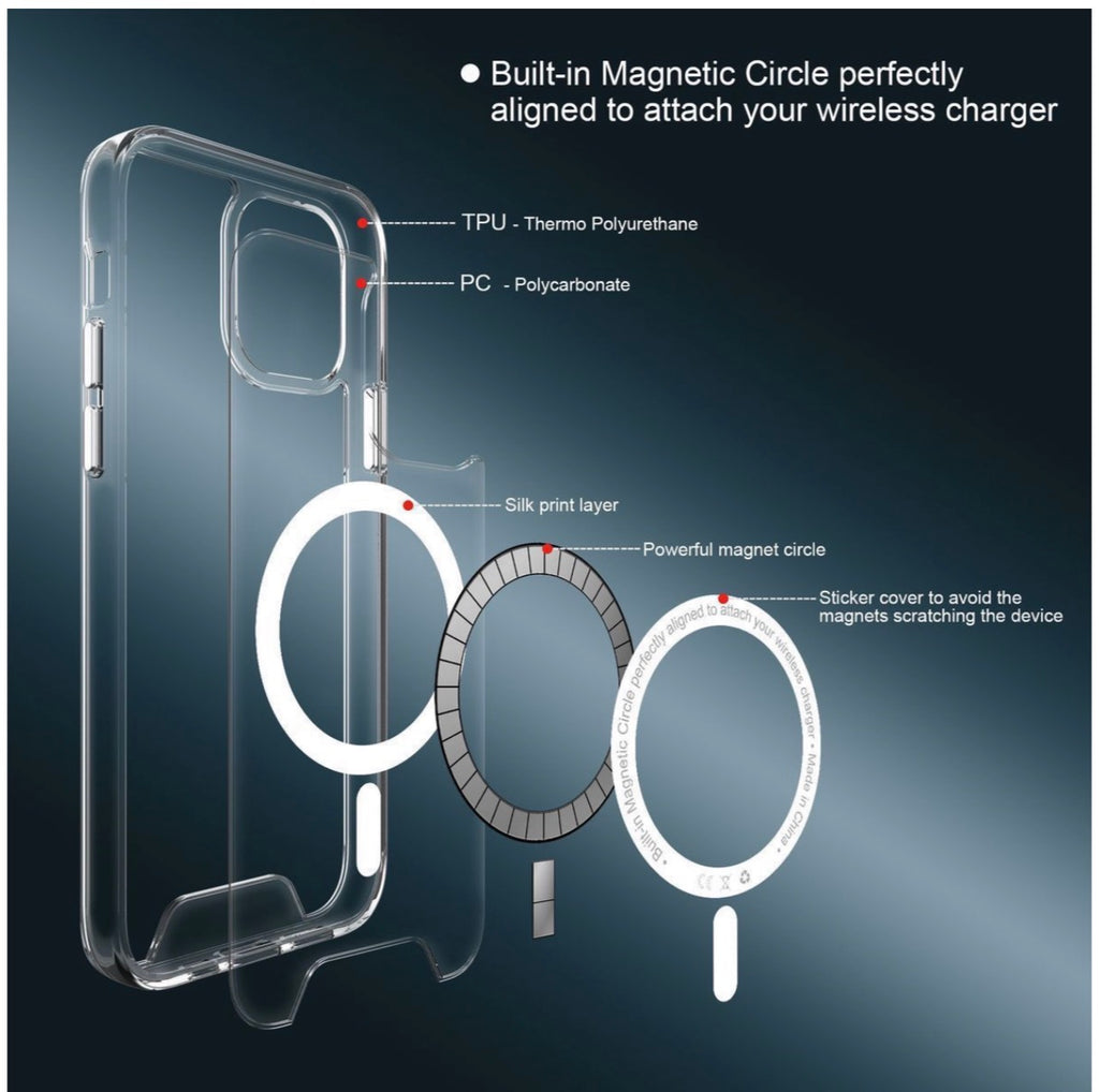 Clear Case Compatible with iPhone 15 Pro Max Magnetic Ring (MagSafe Compatible), Shockproof Transparent Slim Cover, Scratch Resistant Protective Phone Case