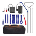 Professional Car Tool Kit, 15-Piece Set with Air Wedge Pump, Non-Marring Wedges, Trim Removal Tools and Long Reach Grabber, Black/Blue
